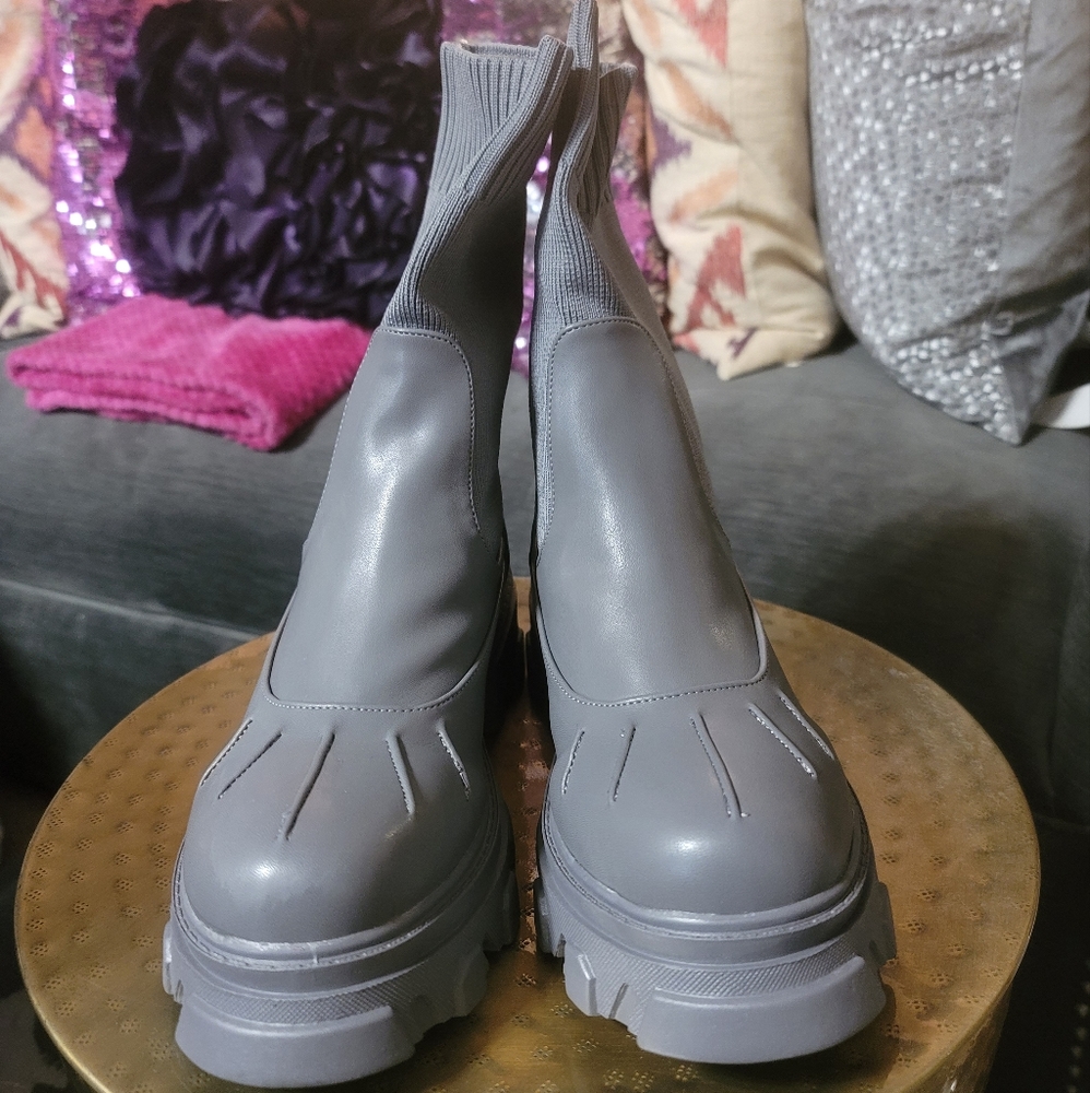 Gray boots